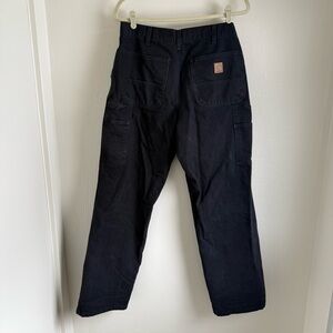 Men's Carhartt Loose Fit Black Canvas Work Pants